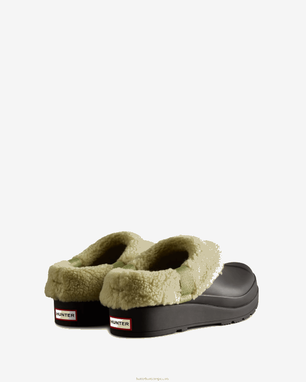 X226V260 play vegan shearling geïsoleerde klompen vrouwen Hunter zwart/wildgroen