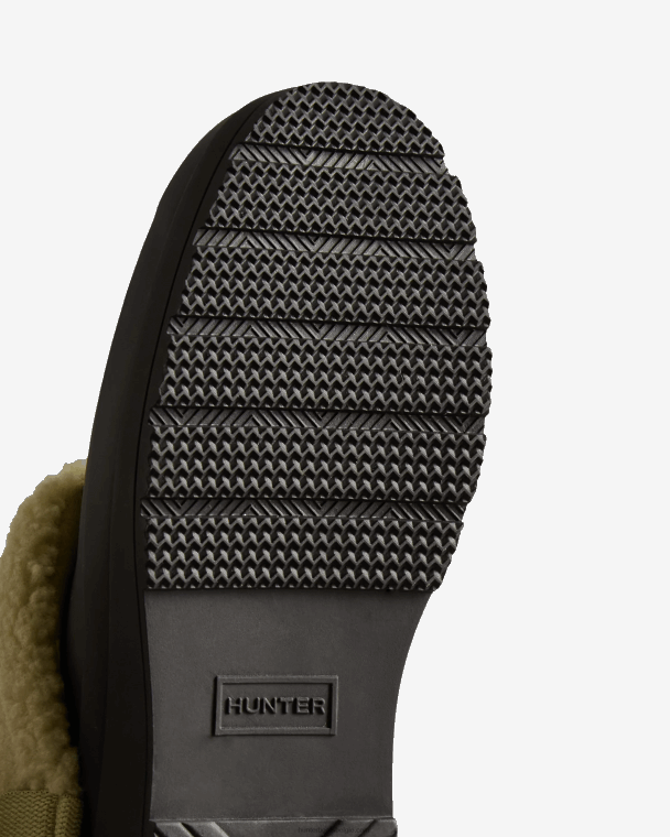 X226V260 play vegan shearling geïsoleerde klompen vrouwen Hunter zwart/wildgroen