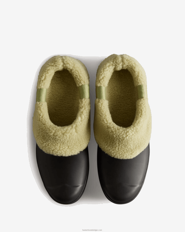 X226V260 play vegan shearling geïsoleerde klompen vrouwen Hunter zwart/wildgroen