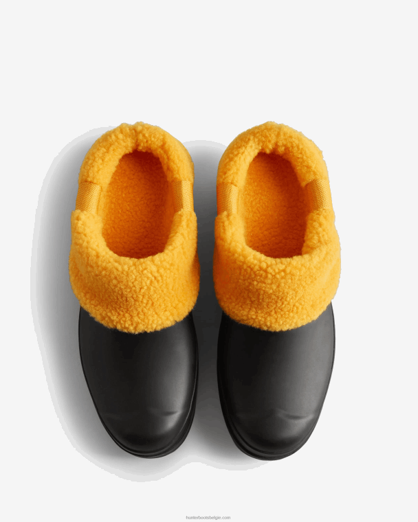 X226V328 play vegan shearling geïsoleerde klompen vrouwen Hunter zwart/nomade oranje