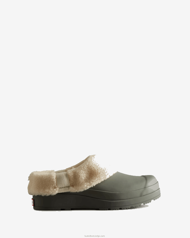 X226V329 play vegan shearling geïsoleerde klompen vrouwen Hunter stedelijk grijs