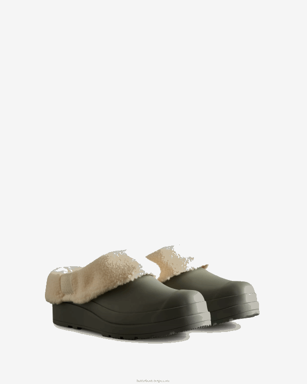 X226V329 play vegan shearling geïsoleerde klompen vrouwen Hunter stedelijk grijs