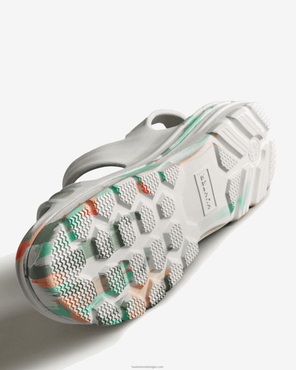 X226V244 Bloom marmeren sandaal vrouwen Hunter wit