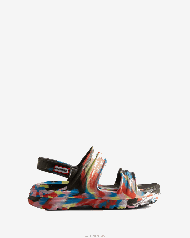 X226V245 Bloom marmeren sandaal vrouwen Hunter zwart