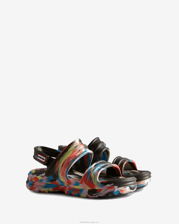 X226V245 Bloom marmeren sandaal vrouwen Hunter zwart