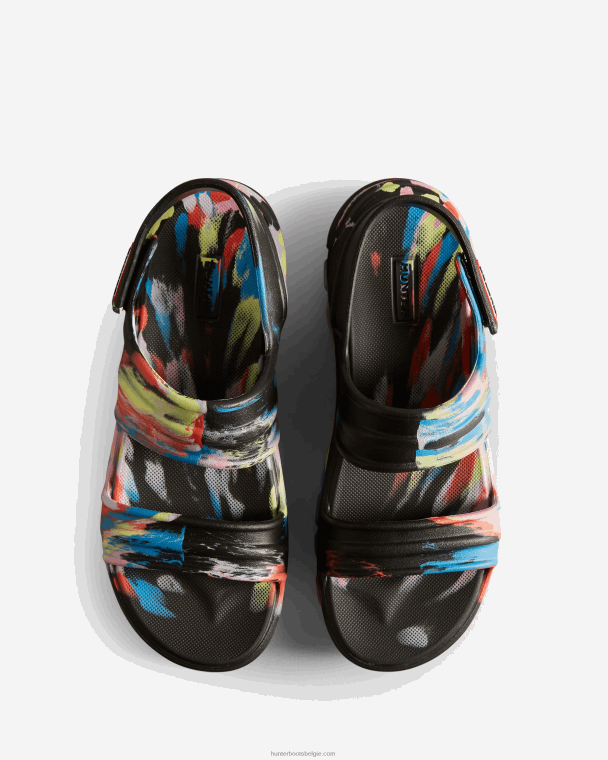 X226V245 Bloom marmeren sandaal vrouwen Hunter zwart