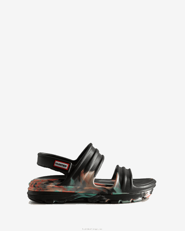 X226V257 Bloom marmeren sandaal vrouwen Hunter zwart