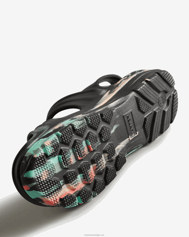 X226V257 Bloom marmeren sandaal vrouwen Hunter zwart