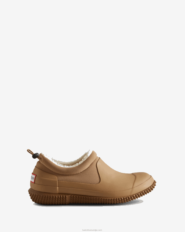 X226V266 geïsoleerde veganistische schapenvachtschoen vrouwen Hunter geelbruine/witte wilg
