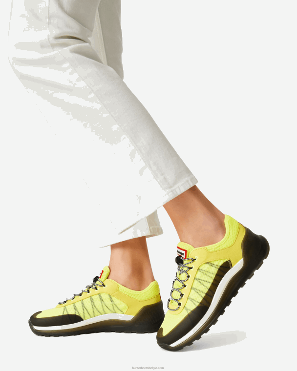 X226V115 reis sneaker vrouwen Hunter pittig geel/gearceerd wit/zwart
