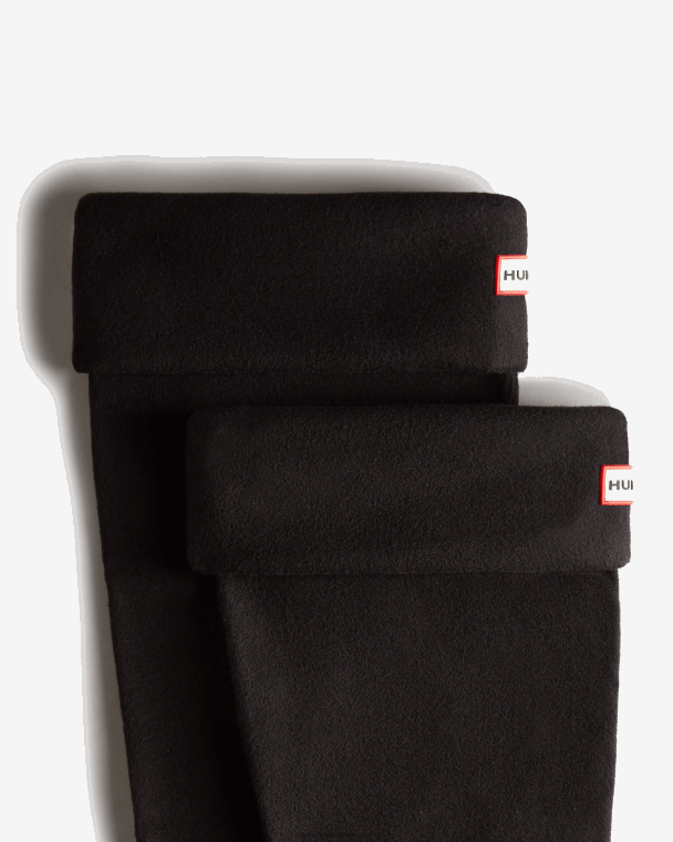 X226V487 gerecyclede fleece manchet brede hoge laarzensokken vrouwen Hunter zwart